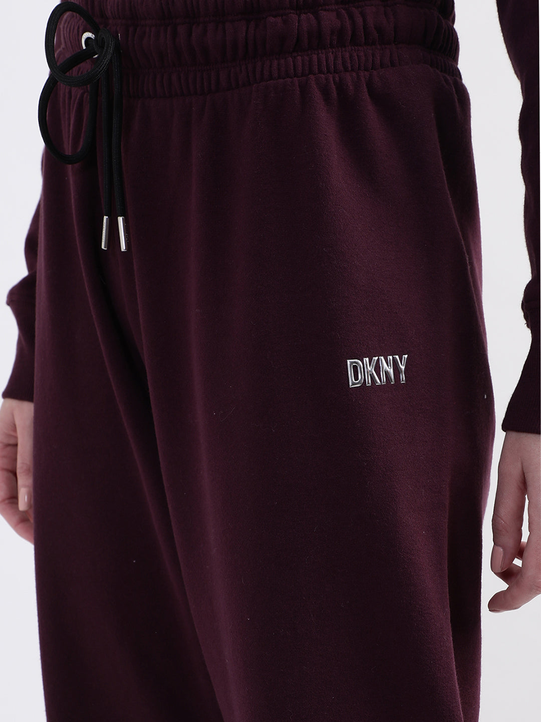 DKNY Women Maroon Solid Regular Fit Sweatpant