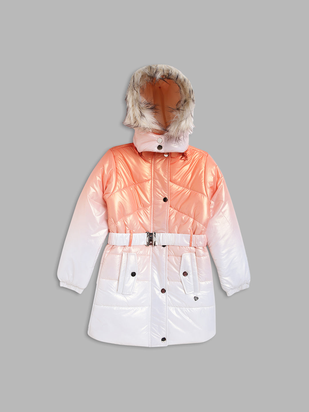 Blue Giraffe Girls Orange Solid Jacket