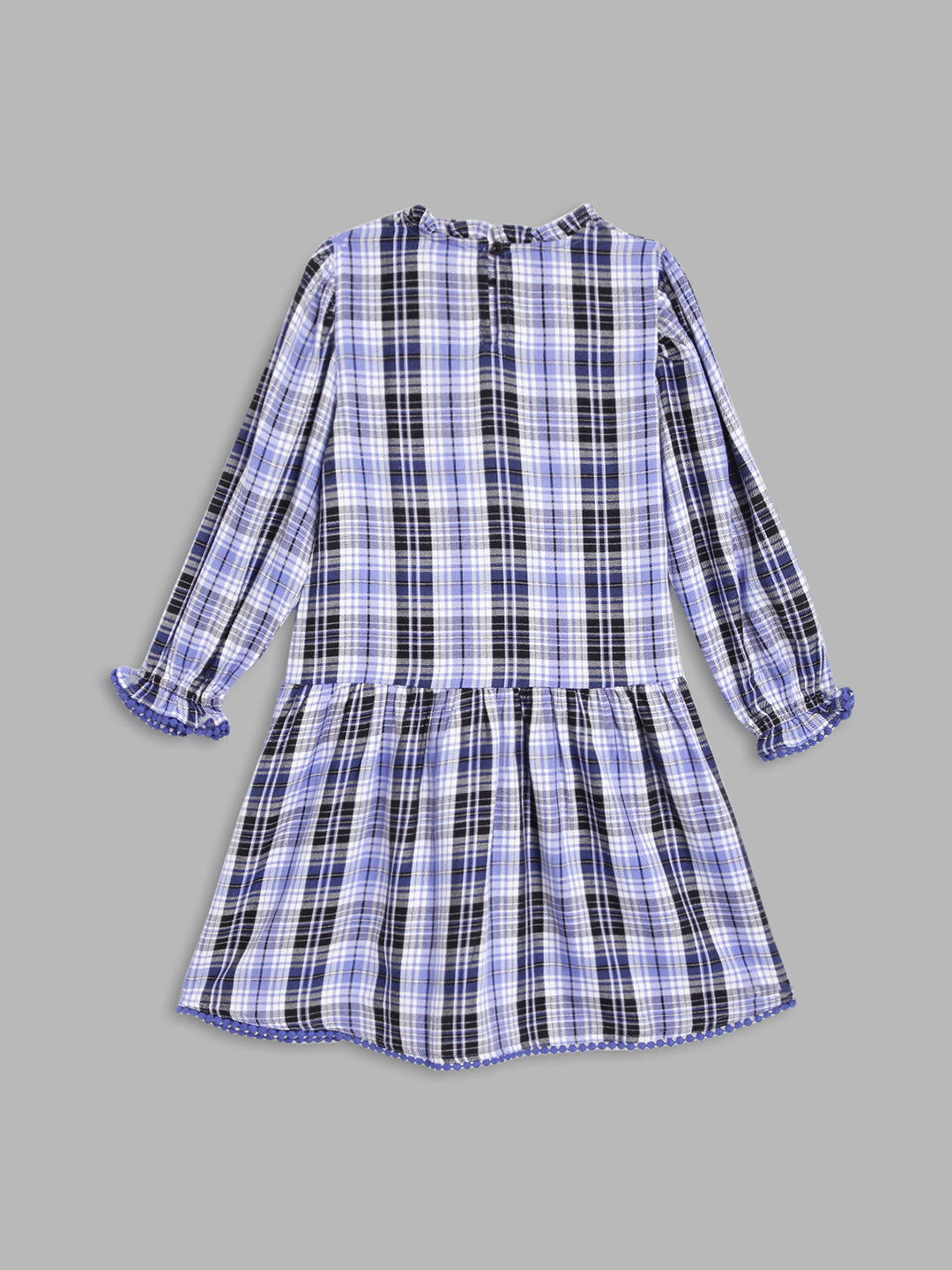 Blue Giraffe Girls Multi Checked Dress