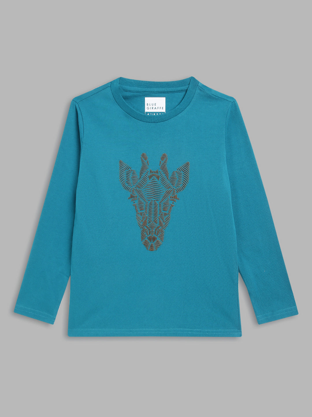 Blue Giraffe Boys Teal Solid Sweatshirt