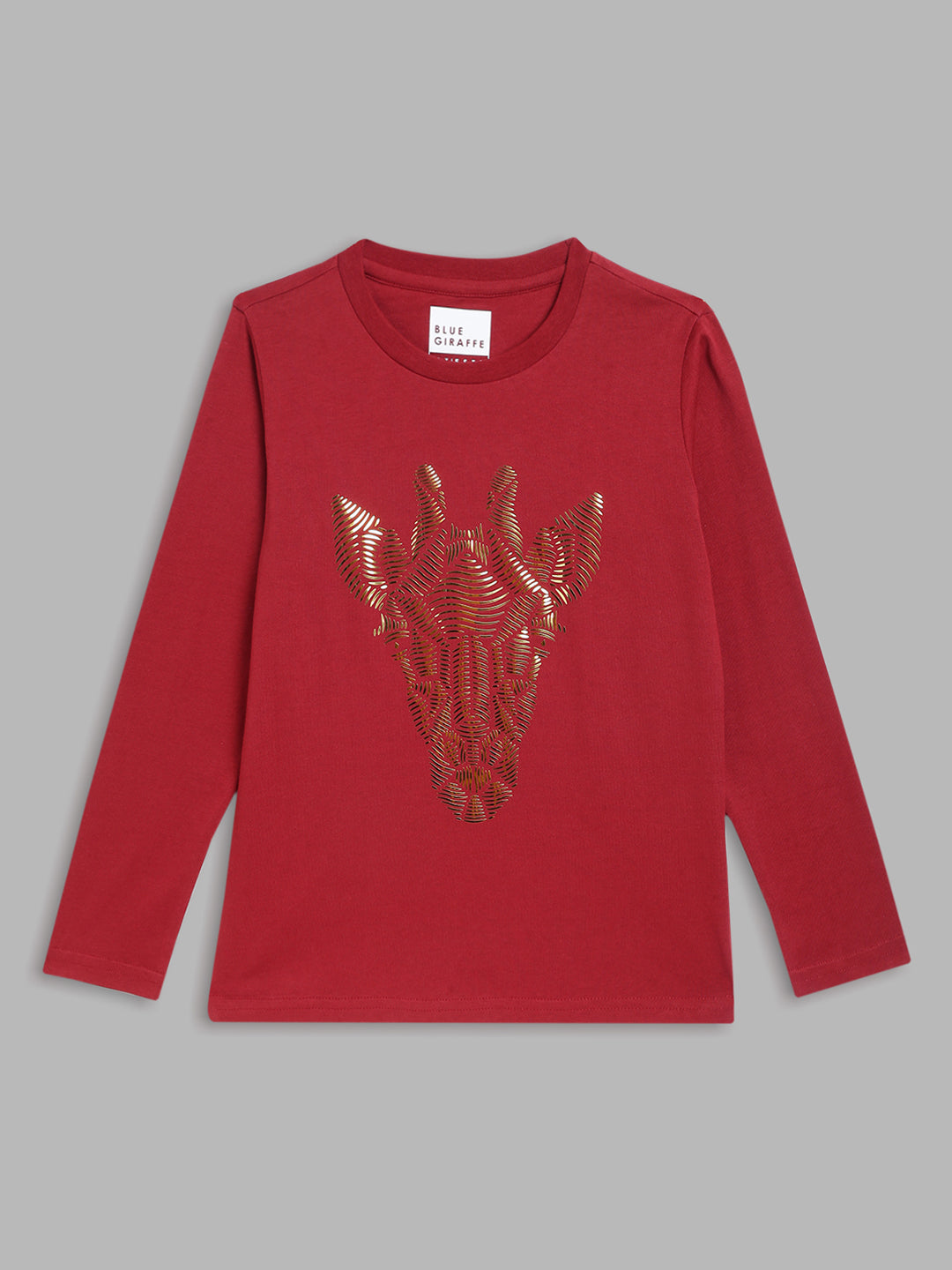 Blue Giraffe Boys Wine Solid Sweatshirt