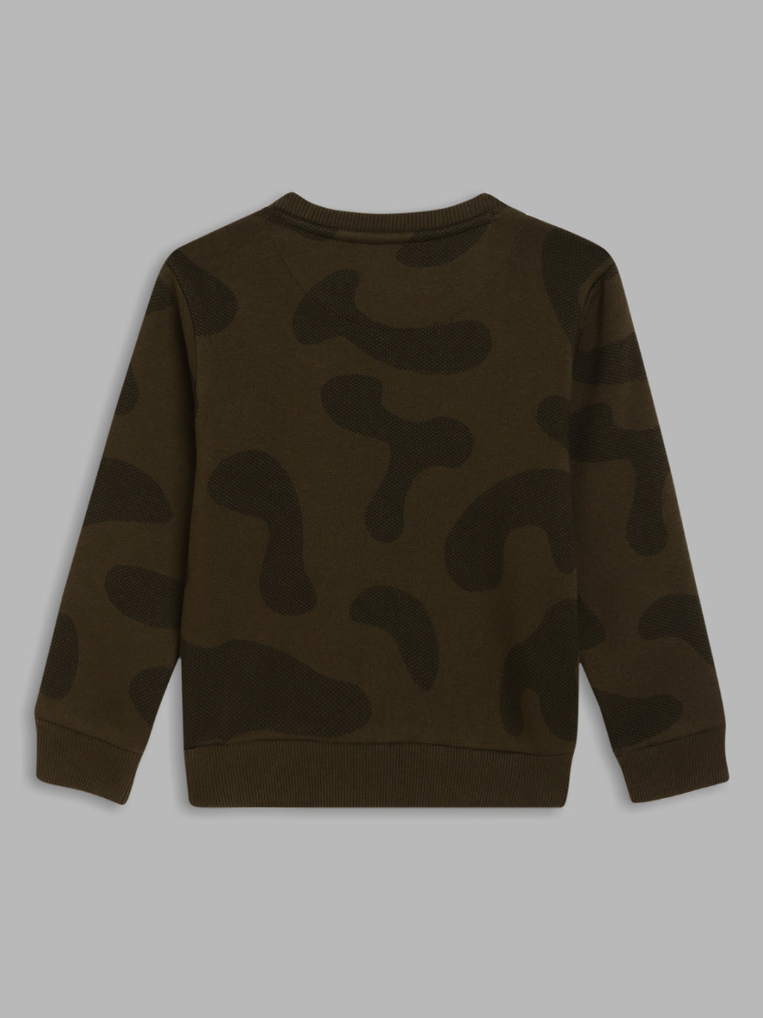 Blue Giraffe Boys Olive Printed Sweatshirt