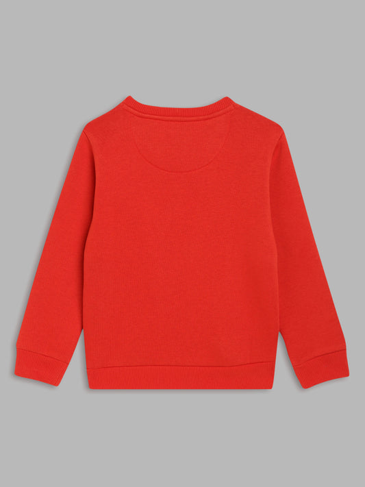 Blue Giraffe Boys Red Solid Sweatshirt