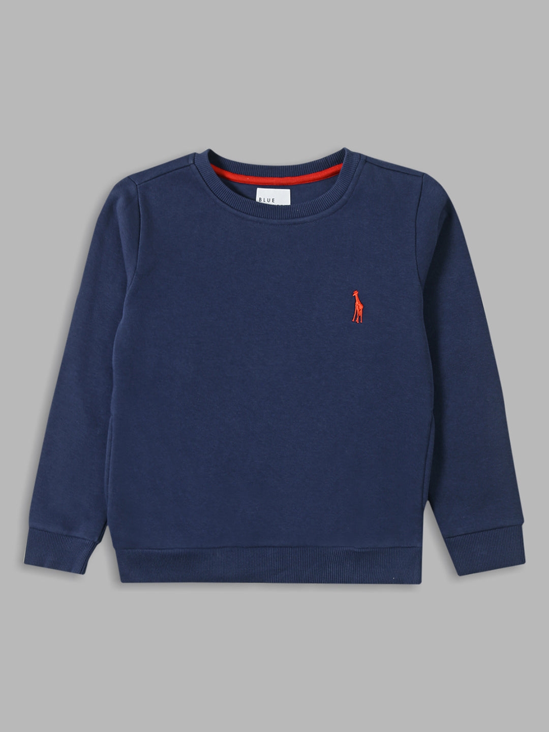 Blue Giraffe Boys Navy Blue Solid Sweatshirt