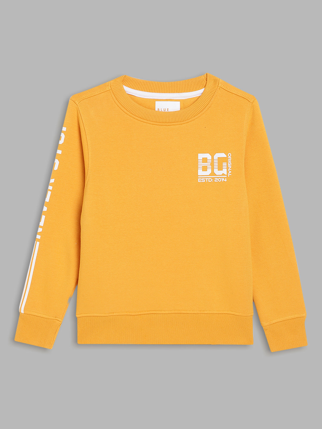 Blue Giraffe Boys Yellow Solid Sweatshirt