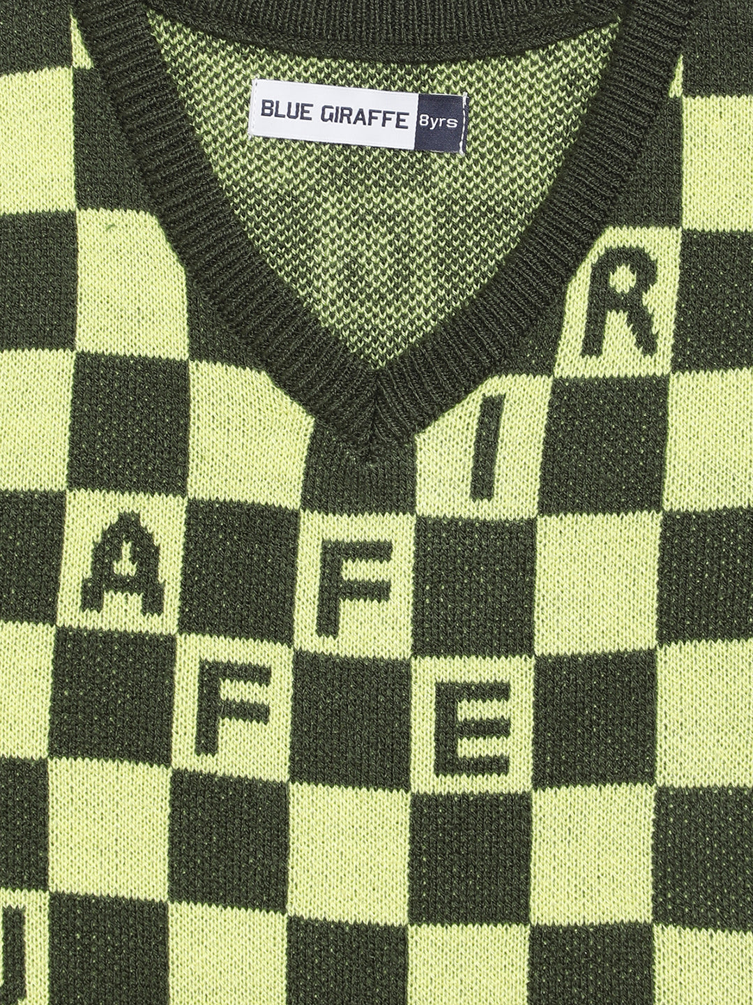 Blue Giraffe Boys Lime Green Checked Sweater