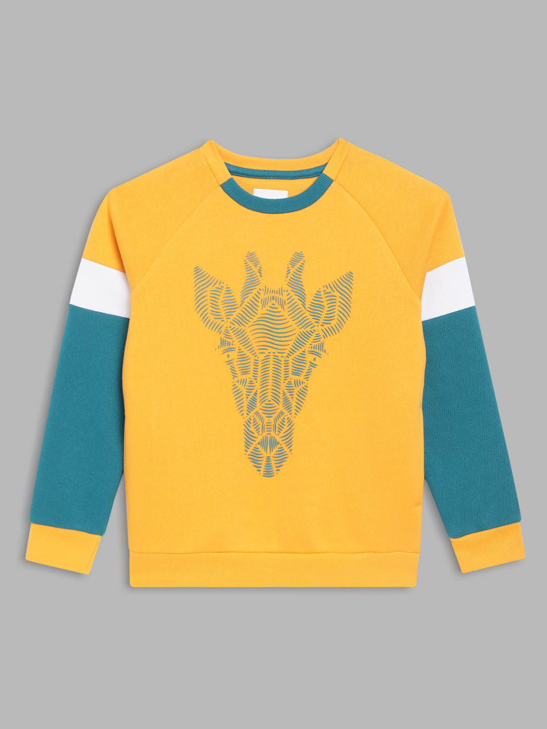 Blue Giraffe Boys Yellow Solid Sweatshirt