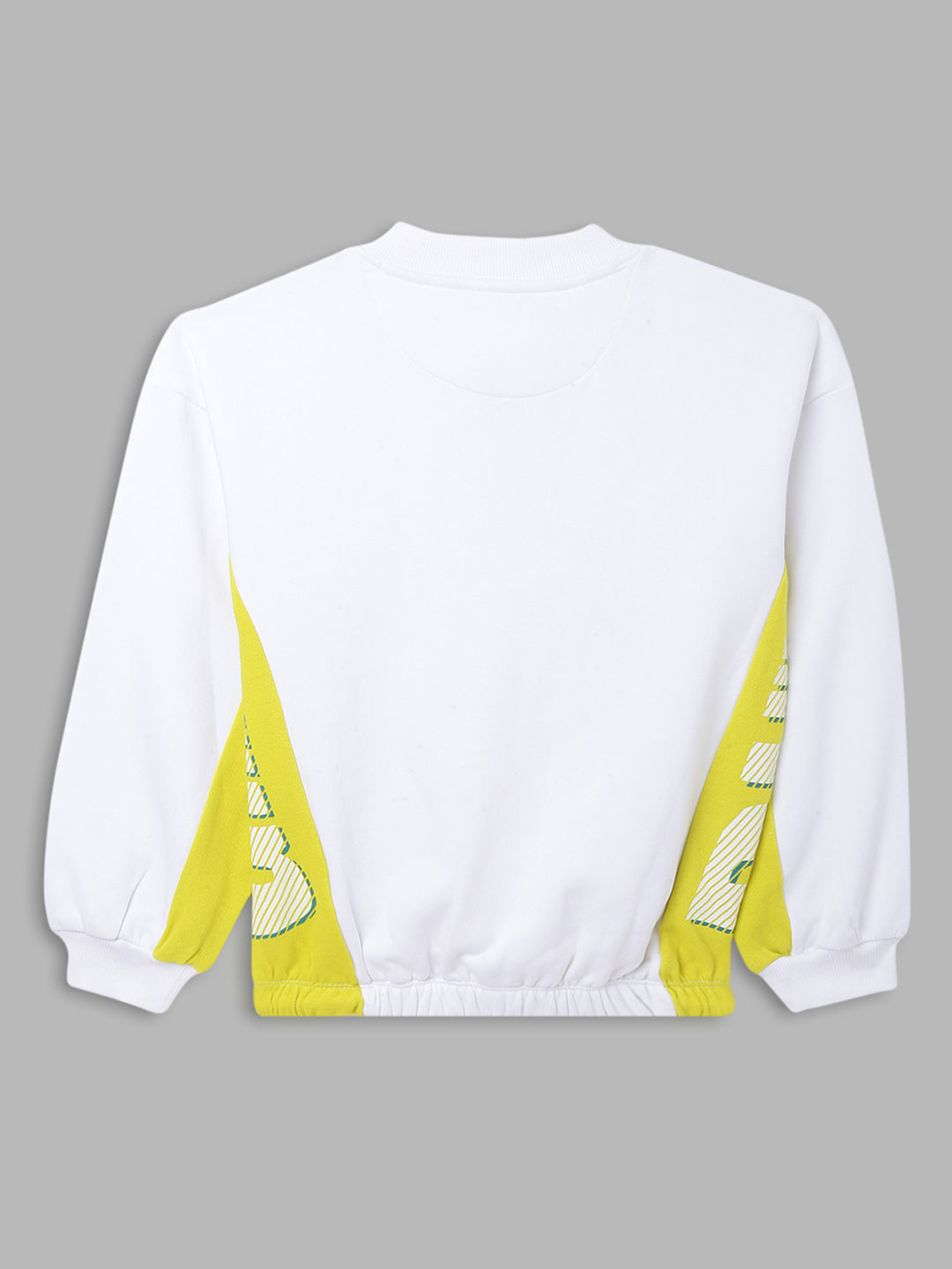 Blue Giraffe Girls Lime Green Colour blocked Sweatshirt