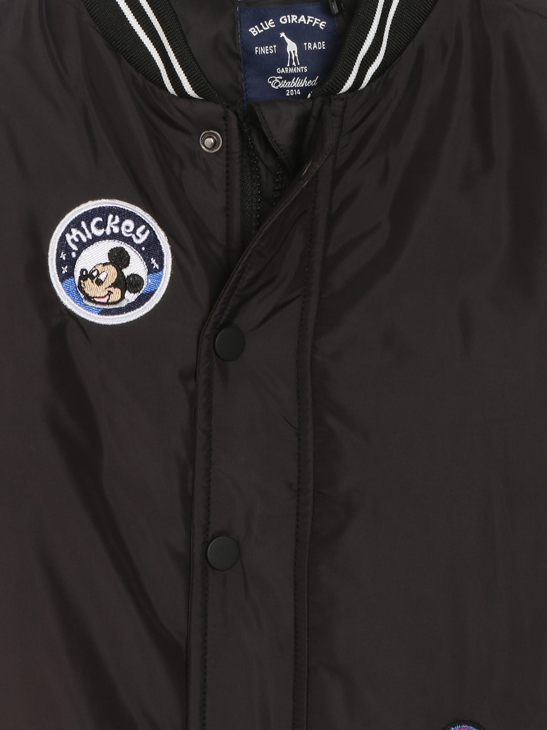 Blue Giraffe Boys Black Solid Jacket