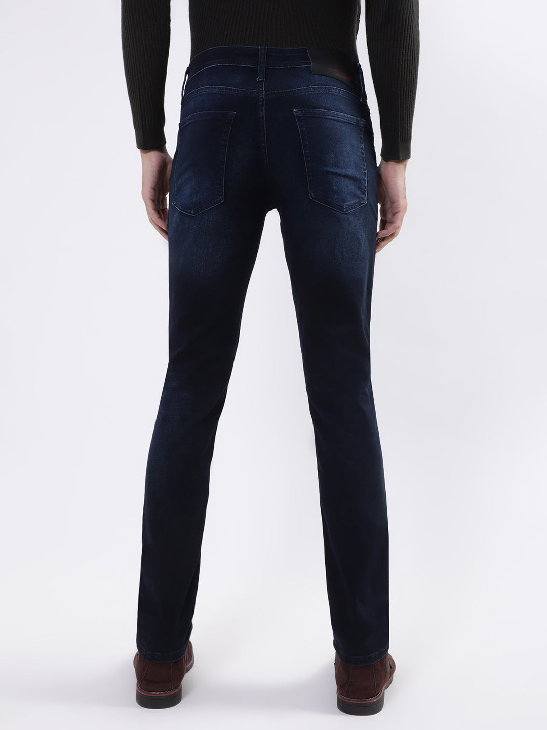 Antony Morato Men Navy Blue Slim Fit Heavy Fade Stretchable Cotton Jeans