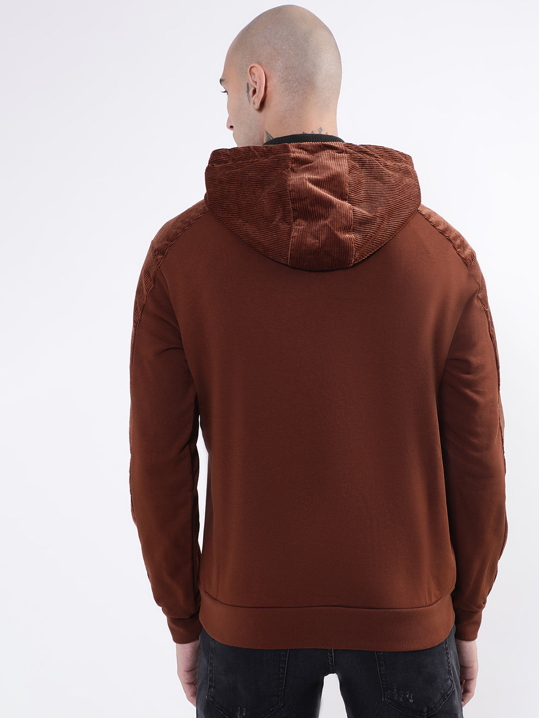 Antony Morato Men Rust Brown Hooded Sweatshirt