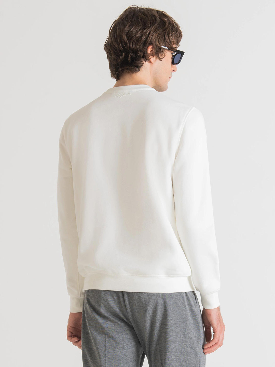 Antony Morato Men Cream-Coloured Printed Sweatshirt