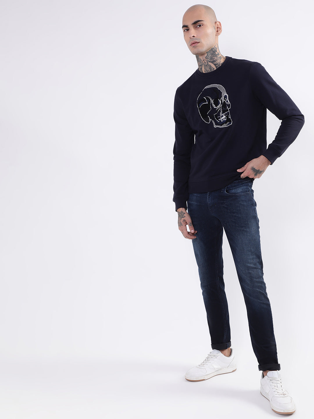 Antony Morato Men Blue Round Neck Printed Sweatshirt