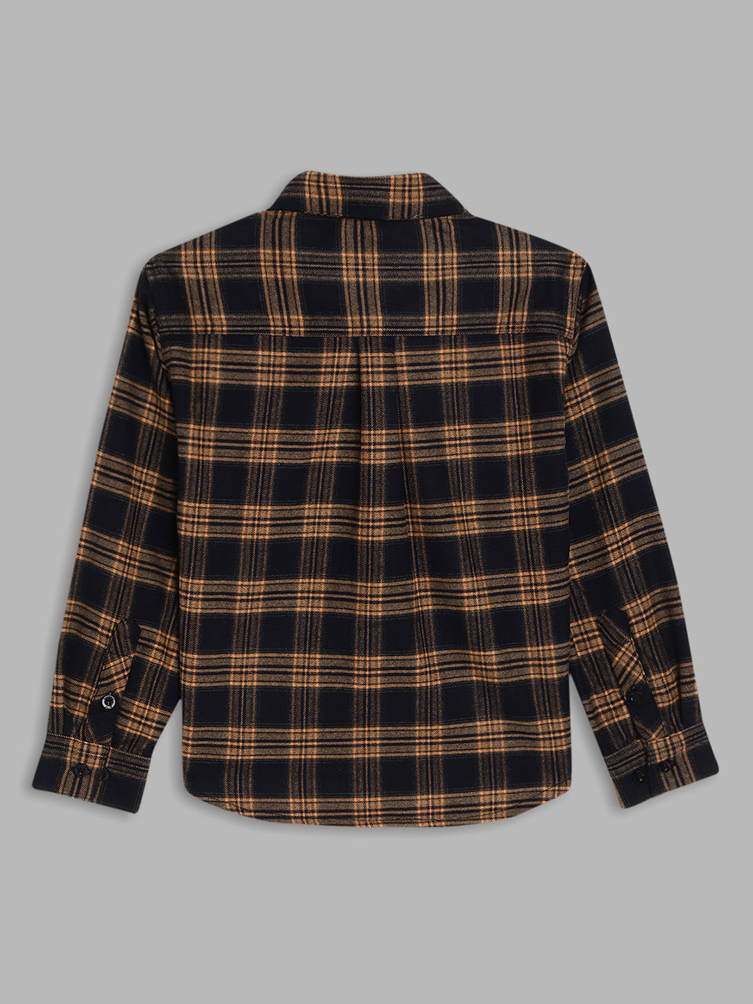 Blue Giraffe Boys Brown Checked Shirt