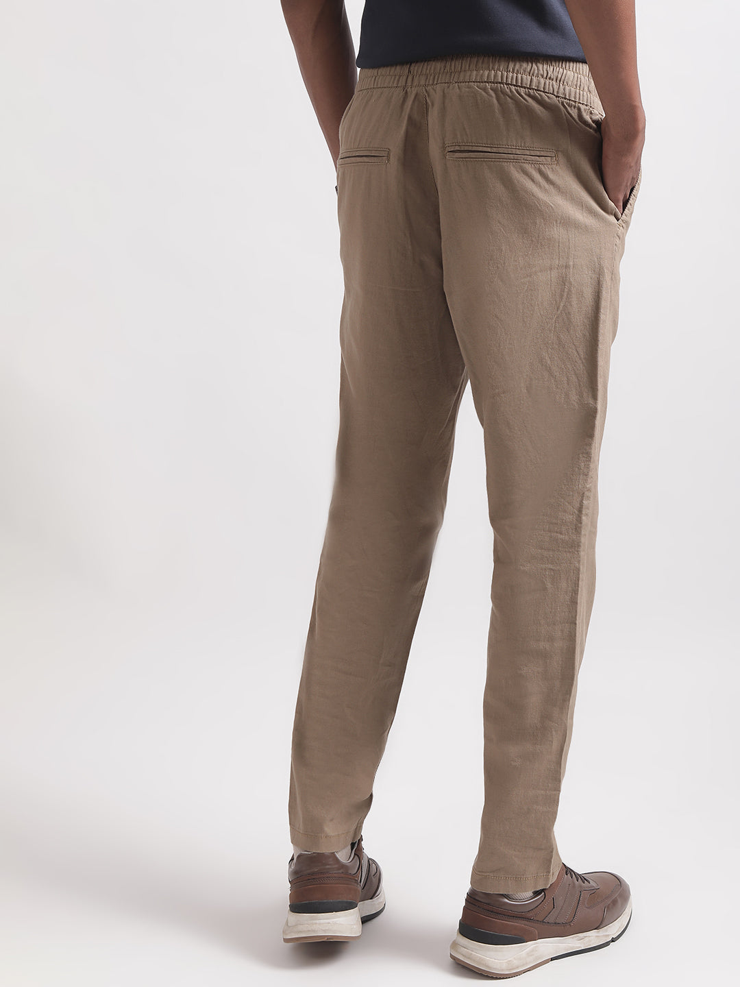 Matinique Men Khaki Solid Regular Fit Trouser