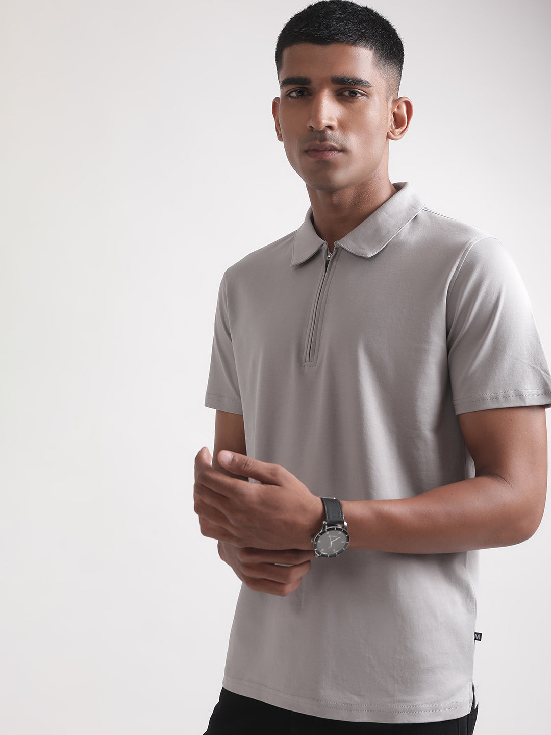 Matinique Grey Regular Fit Polo T-Shirt