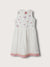 Blue Giraffe Girls White Solid Round Neck Dress