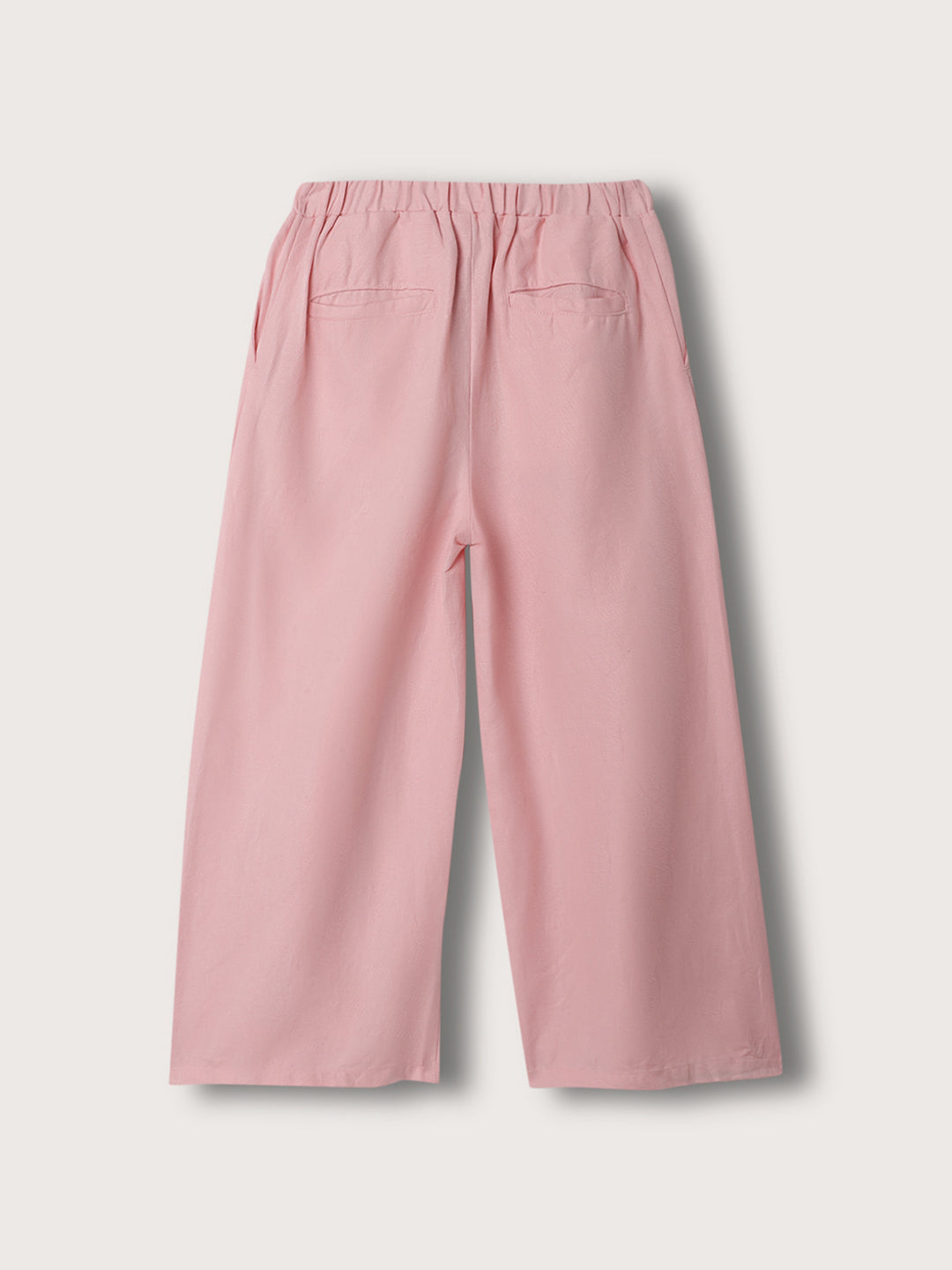 Blue Giraffe Girls Pink Solid Regular Fit Trouser