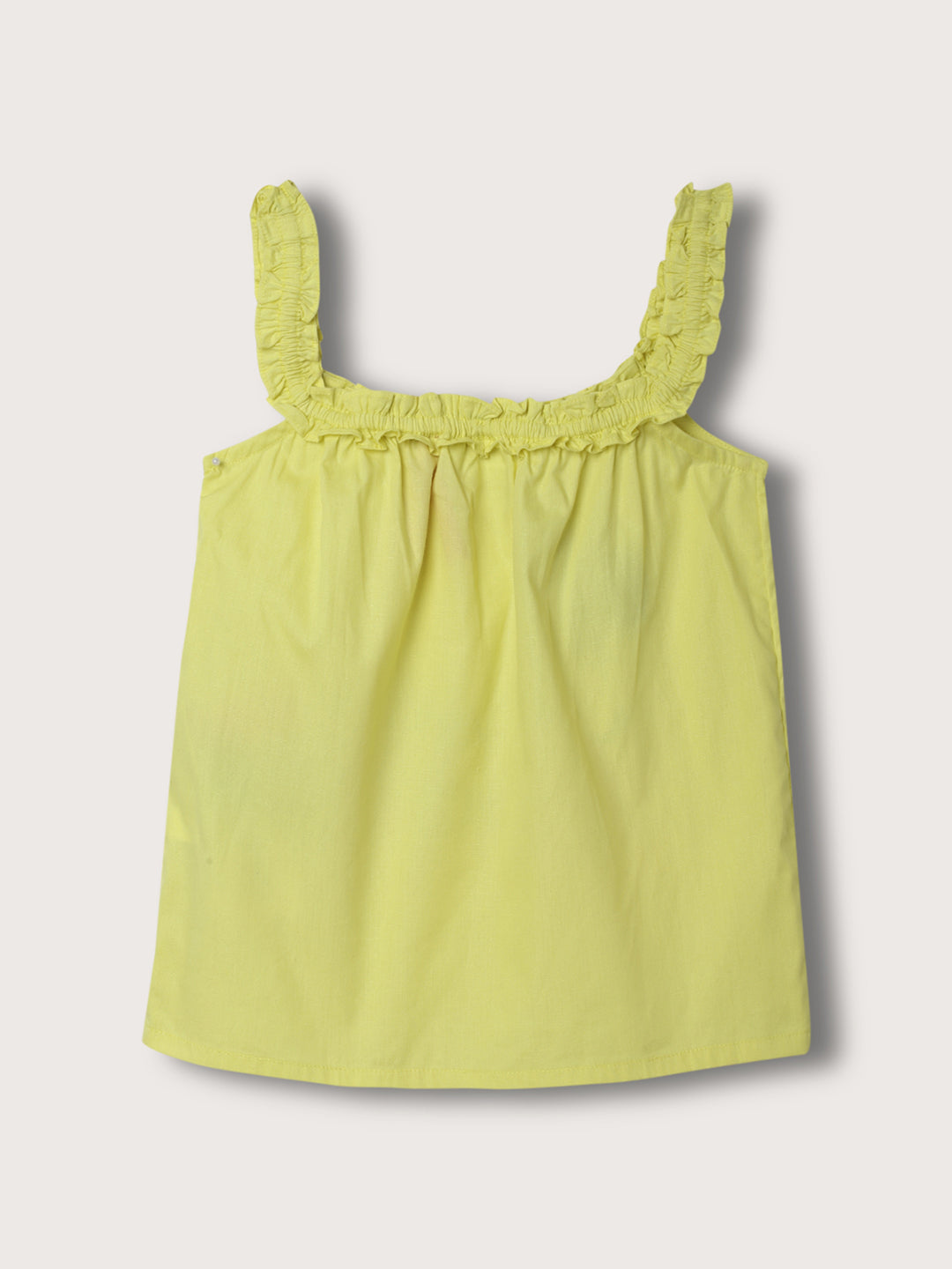 Blue Giraffe Girls Lime Solid Round Neck Top