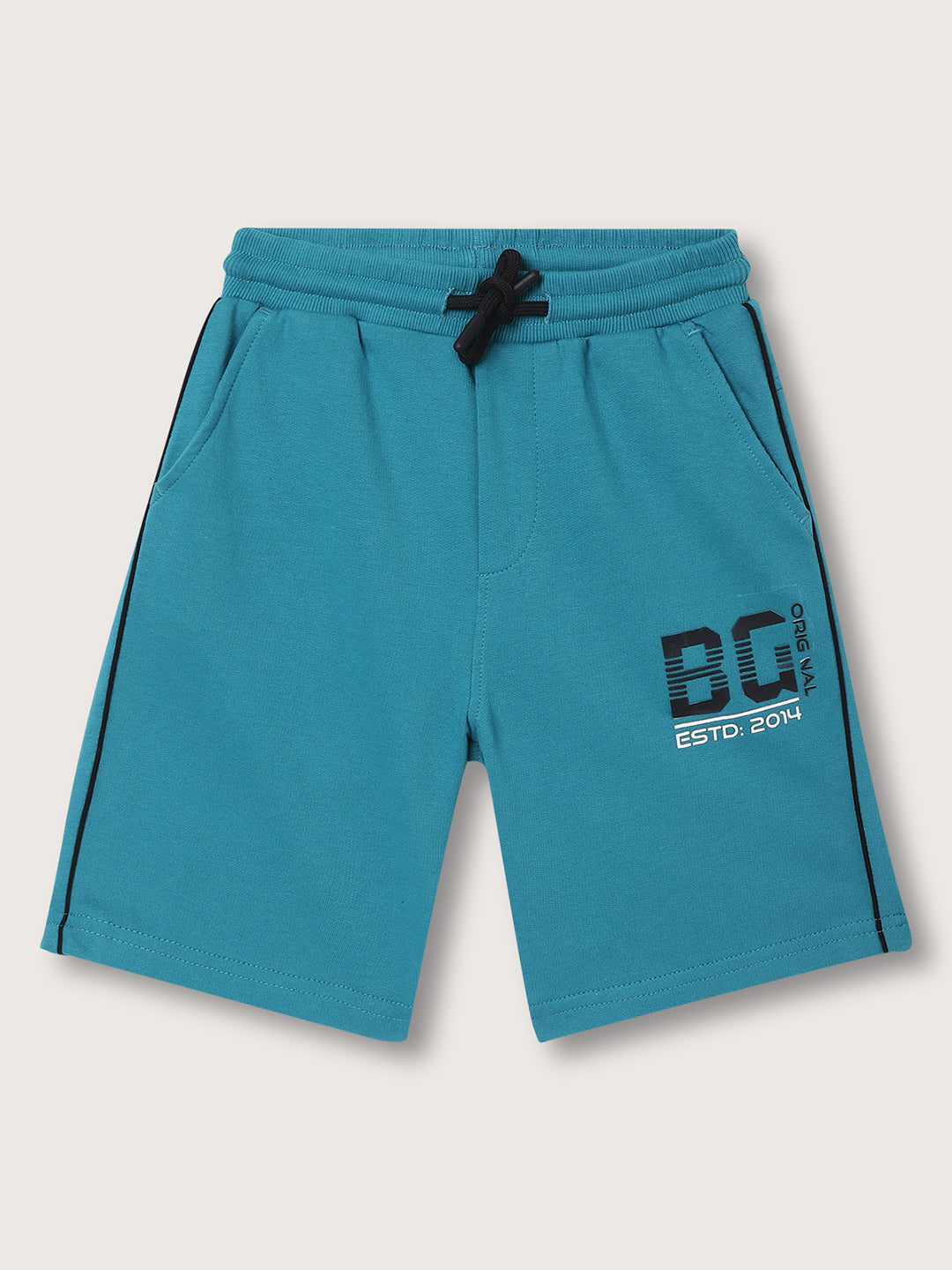 Blue Giraffe Boys Teal Solid Regular Fit Shorts