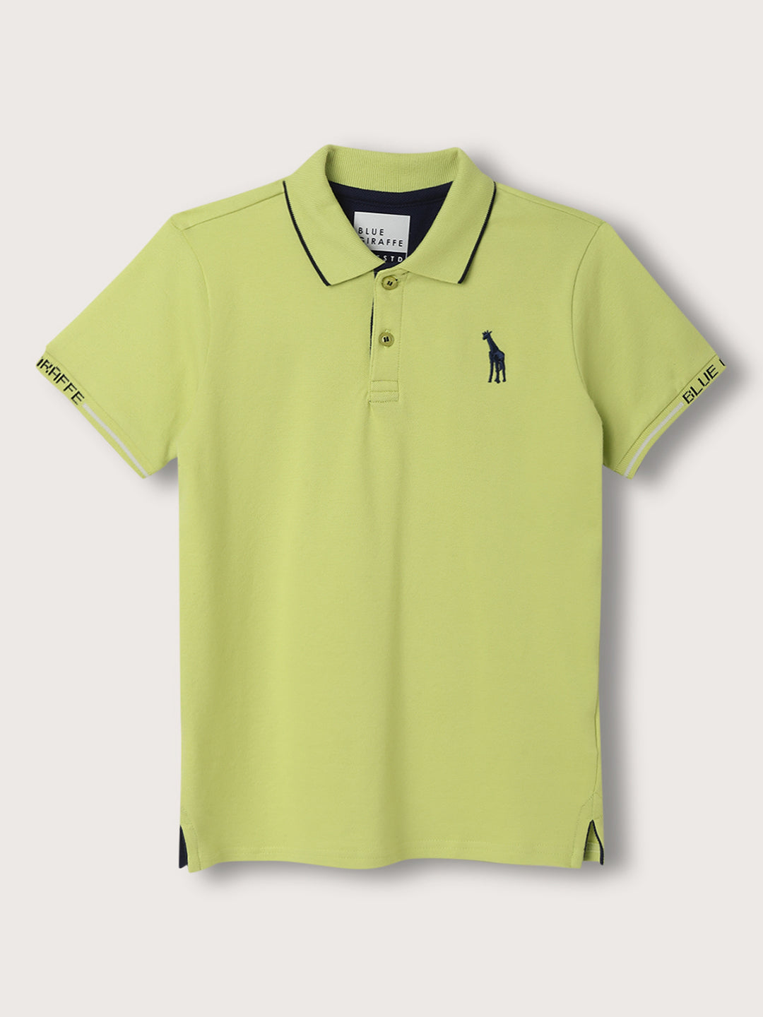 Blue Giraffe Boys Lime Green Polo Solid TShirt