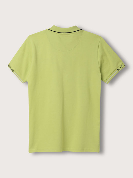 Blue Giraffe Boys Lime Green Polo Solid TShirt