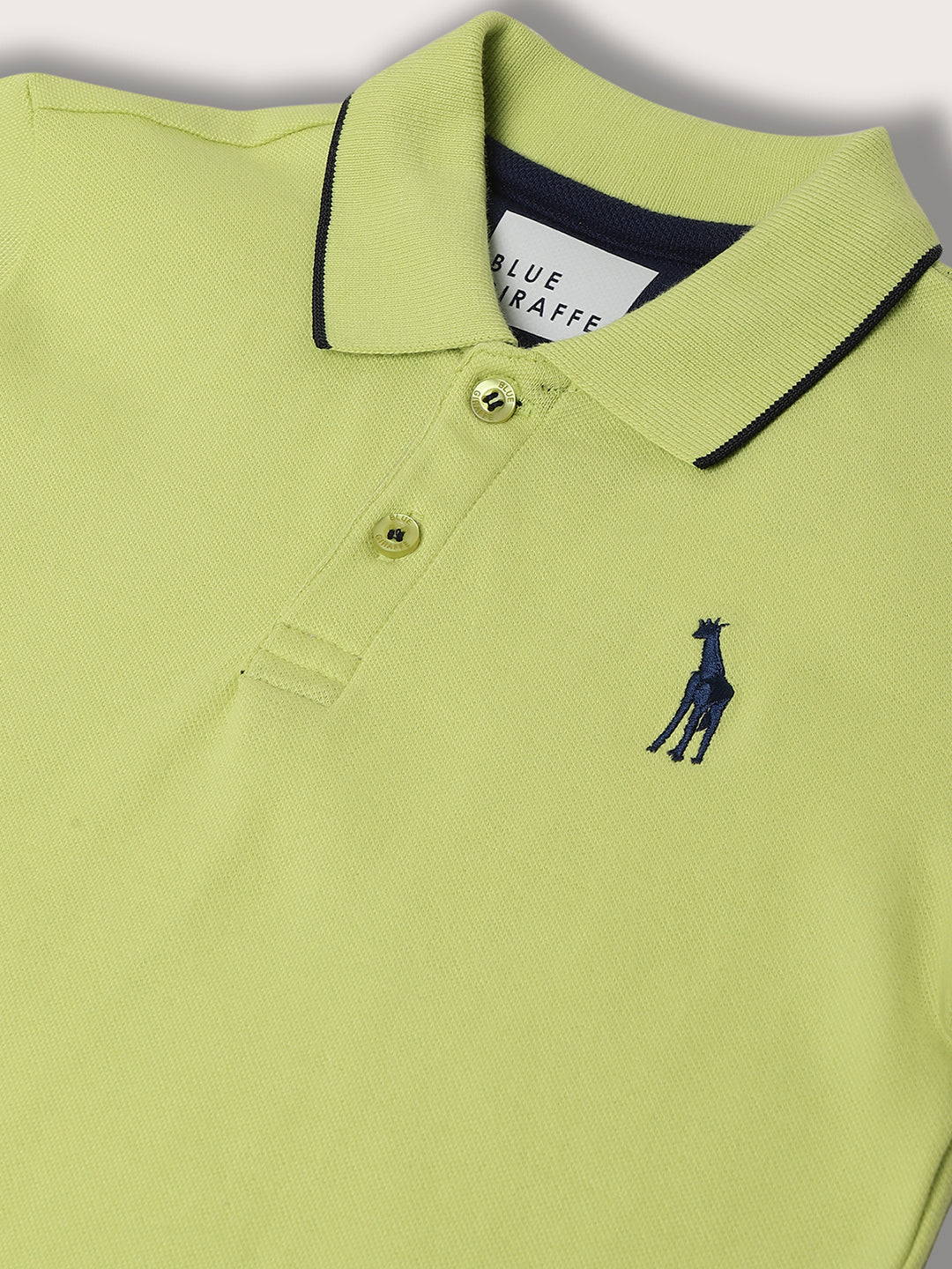 Blue Giraffe Boys Lime Green Polo Solid TShirt