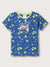 Blue Giraffe Kids Blue & Neo Lime Fashion Printed Regular Fit T-Shirt