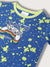 Blue Giraffe Kids Blue & Neo Lime Fashion Printed Regular Fit T-Shirt