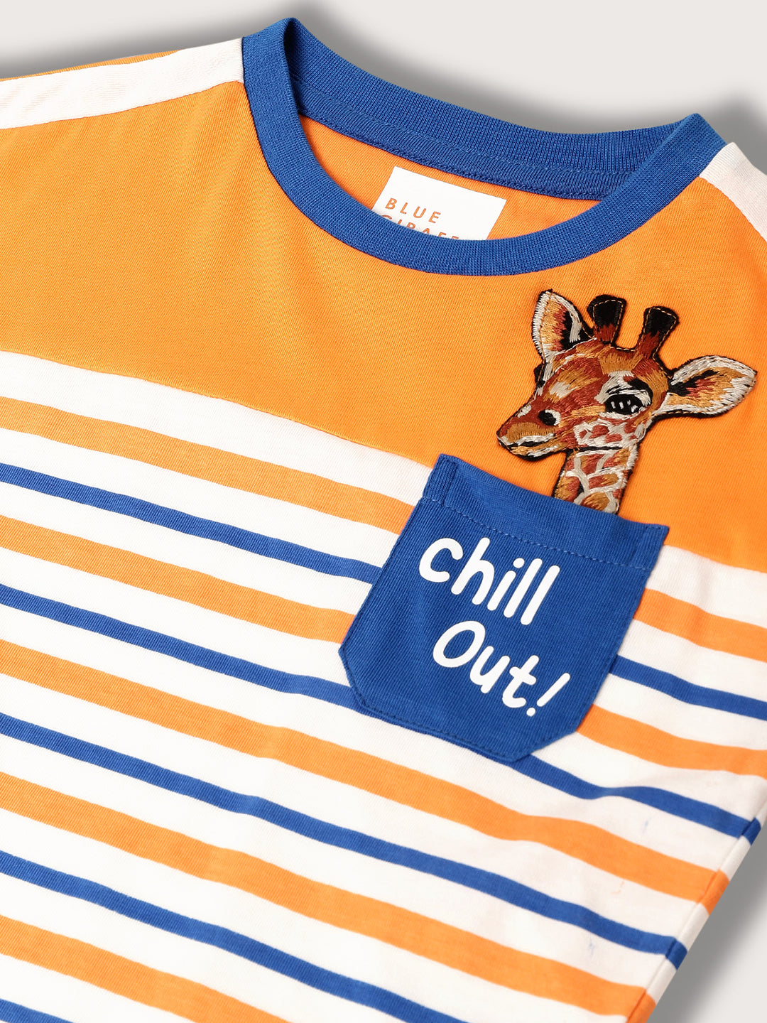 Blue Giraffe Kids Multi Striped Regular Fit T-Shirt