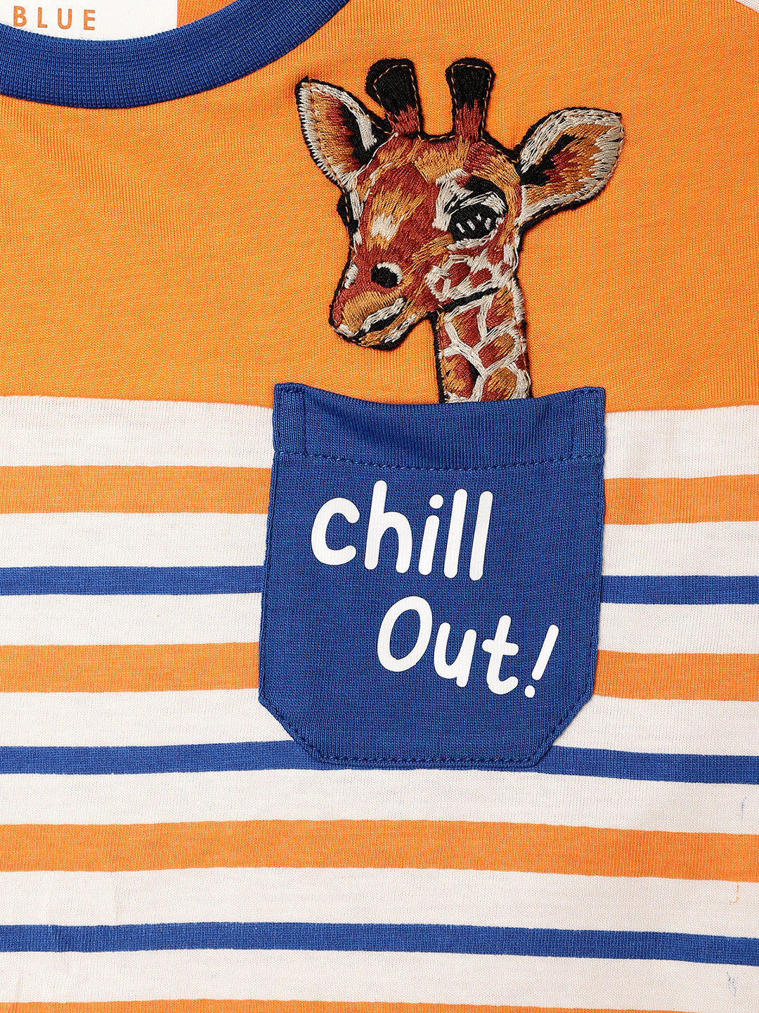 Blue Giraffe Kids Multi Striped Regular Fit T-Shirt