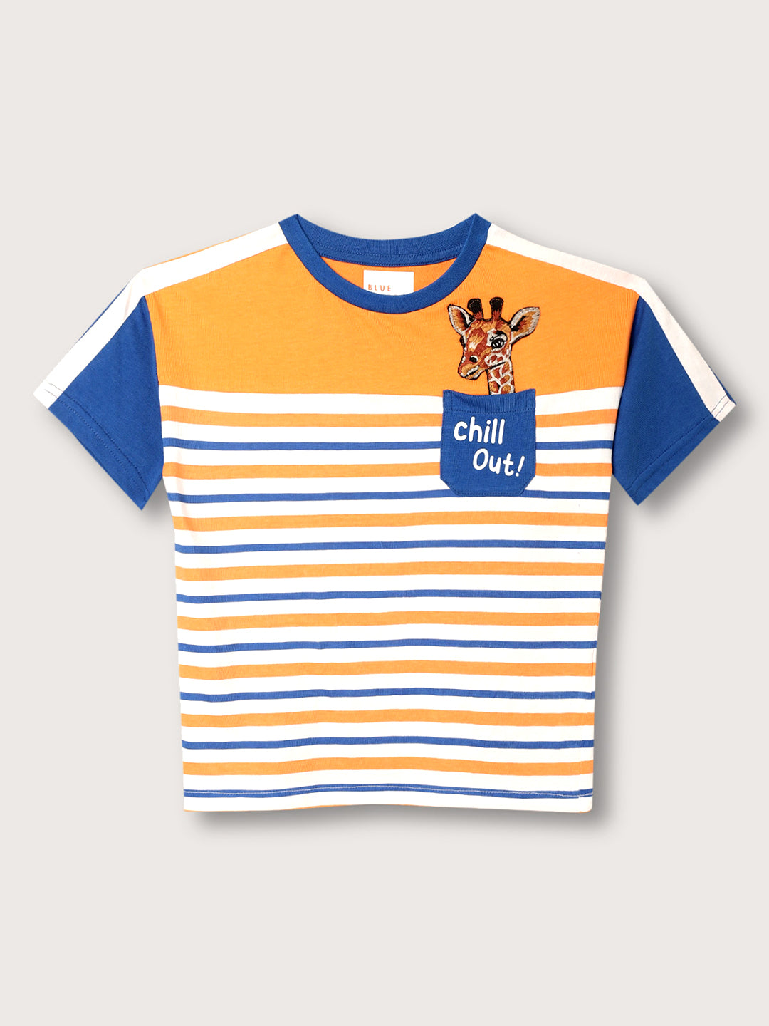 Blue Giraffe Kids Multi Striped Regular Fit T-Shirt