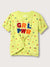 Blue Giraffe Girls Lime Printed Round Neck TShirt