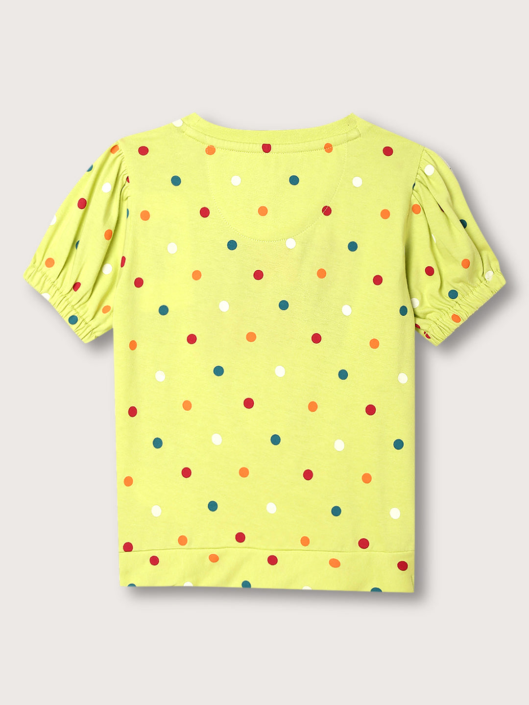 Blue Giraffe Girls Lime Printed Round Neck TShirt