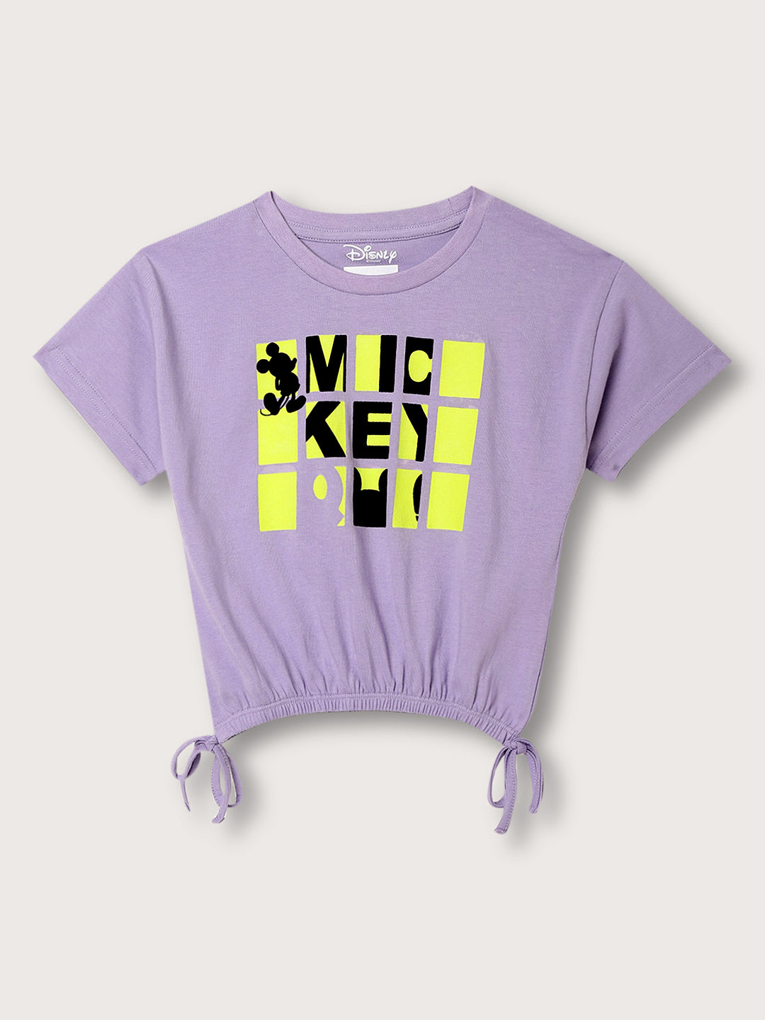 Blue Giraffe Girls Lavender Round Neck Solid TShirt