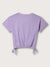 Blue Giraffe Girls Lavender Round Neck Solid TShirt