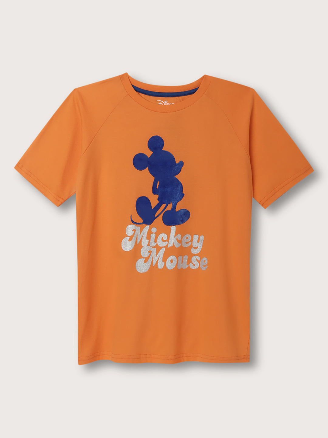 Blue Giraffe Boys Orange Solid Round Neck TShirt