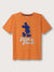 Blue Giraffe Boys Orange Solid Round Neck TShirt