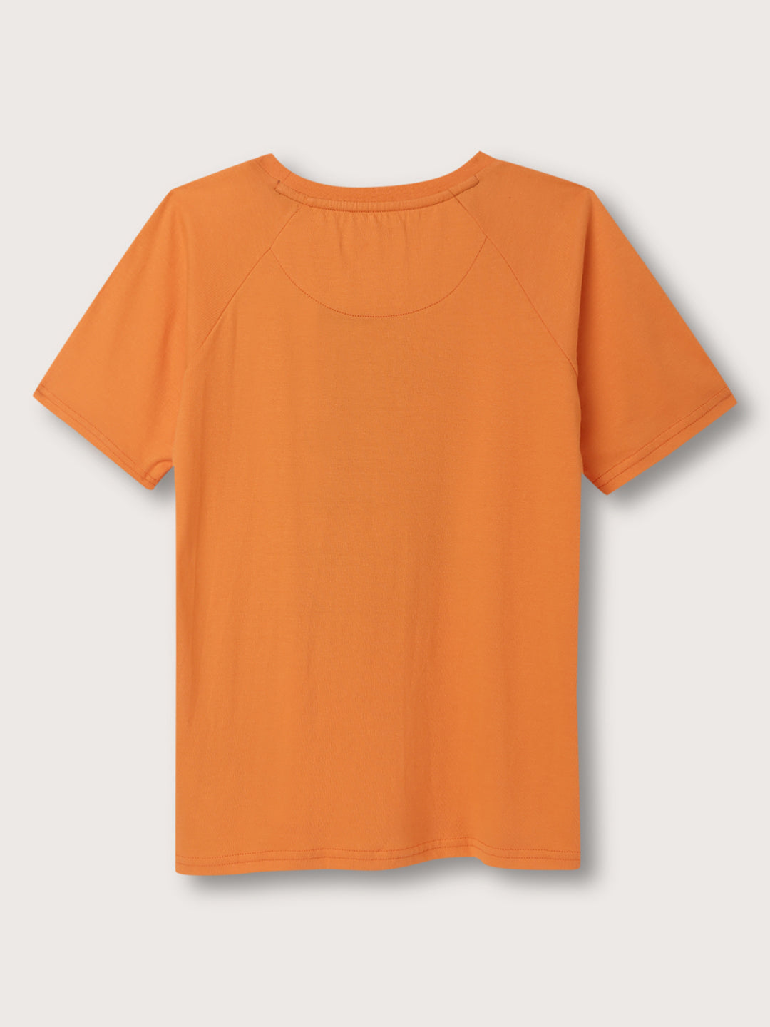 Blue Giraffe Boys Orange Solid Round Neck TShirt