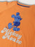 Blue Giraffe Boys Orange Solid Round Neck TShirt