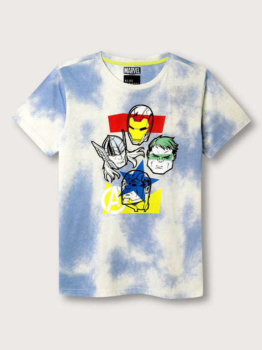 Blue Giraffe Boys Blue Solid Round Neck TShirt