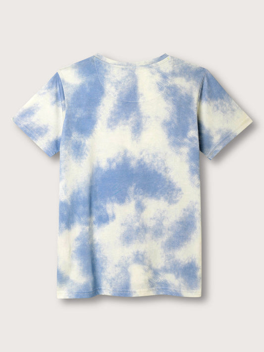 Blue Giraffe Boys Blue Solid Round Neck TShirt