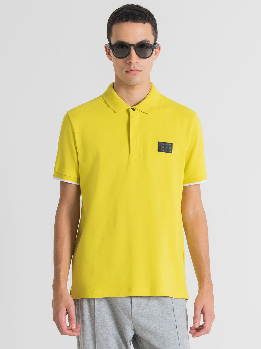 Antony Morato Yellow Slim Fit Polo T-Shirt