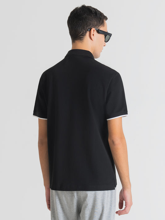 Antony Morato Black Slim Fit Polo T-Shirt