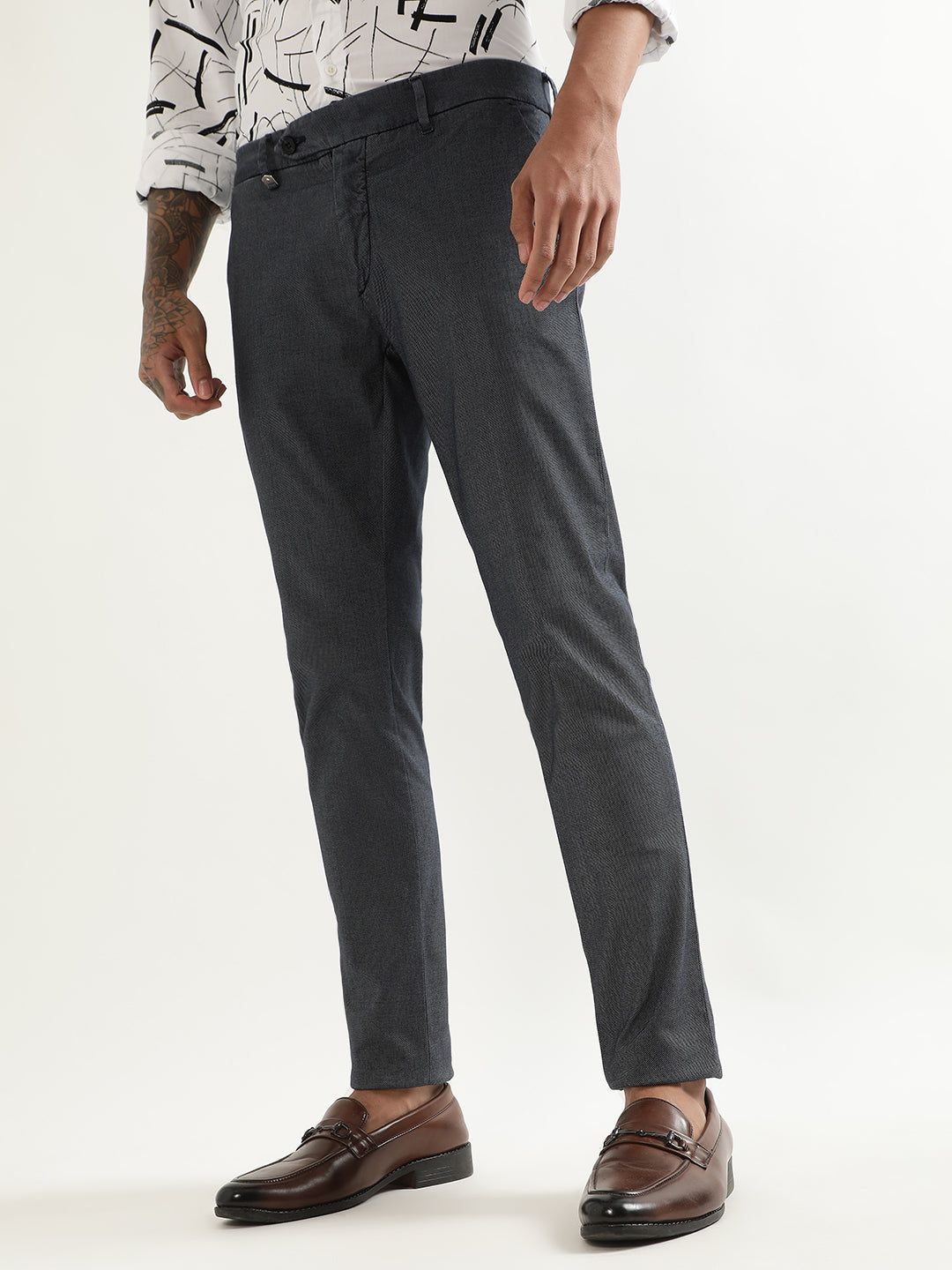 Antony Morato Men Mid-Rise Skinny Fit Cotton Trousers