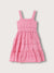 Blue Giraffe Girls Pink Embroidered Square Neck Dress