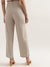 Elle Women Beige Solid Regular Fit Trouser