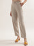 Elle Women Beige Solid Regular Fit Trouser