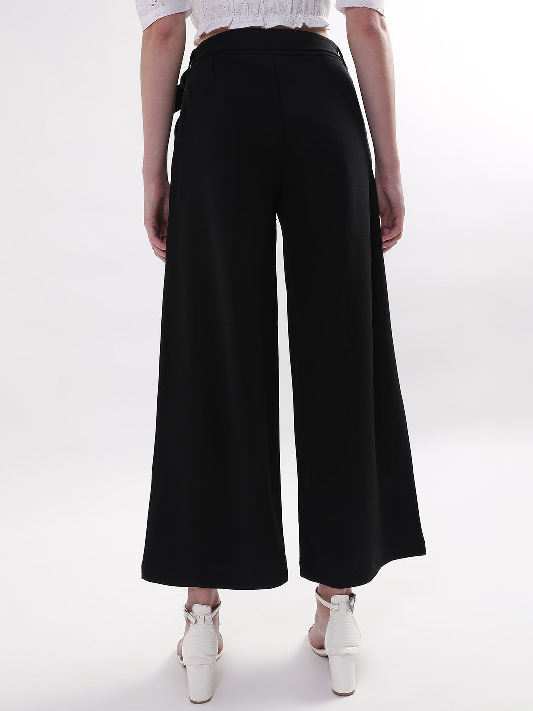 Centre Stage Women Black Fit and Flare Trouser