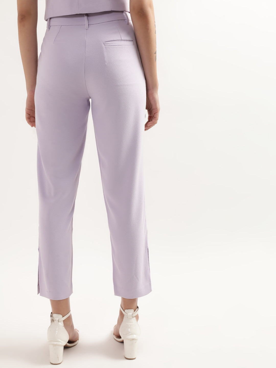 Bleis Crepe Trousers in Lilac - Queen Letizia Pants - Queen Letizia Style